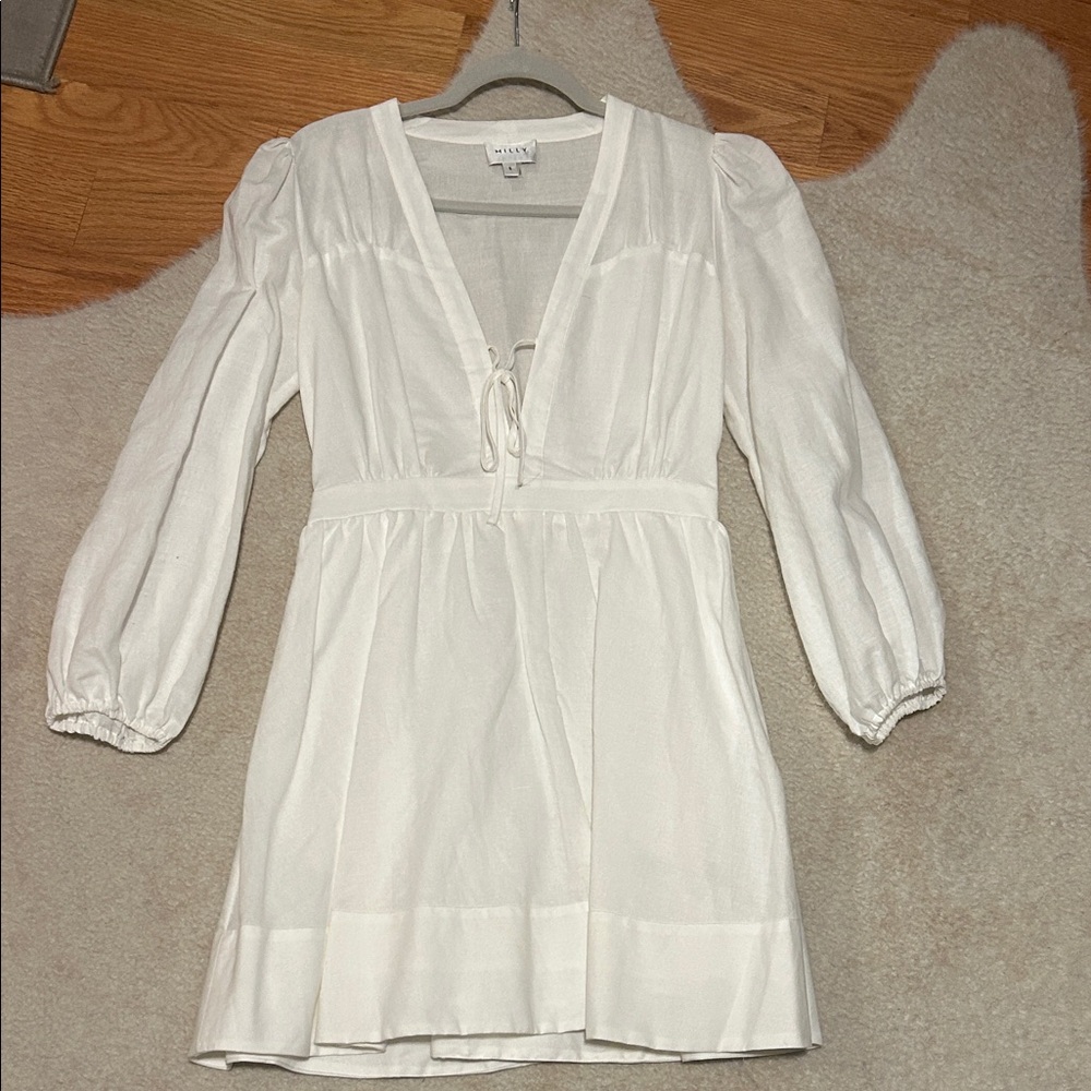 Milly White Long Sleeve Dress